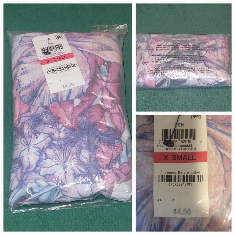 NWT- Zen Dress X-Small -Hibiscus Garden . Beautiful colors. $13